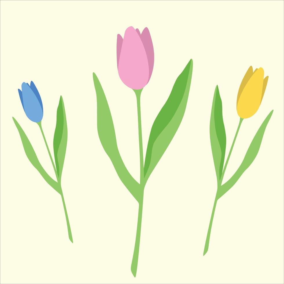 delikat ClipArt uppsättning av springtime blommar. vektor illustration