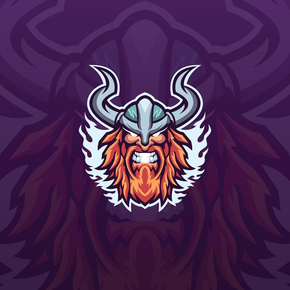 Vektor Vorlage Design Wikinger Spielen Maskottchen Logo Illustration zum Spieler