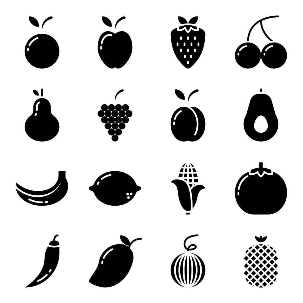 Reihe von Obst-Symbol vektor