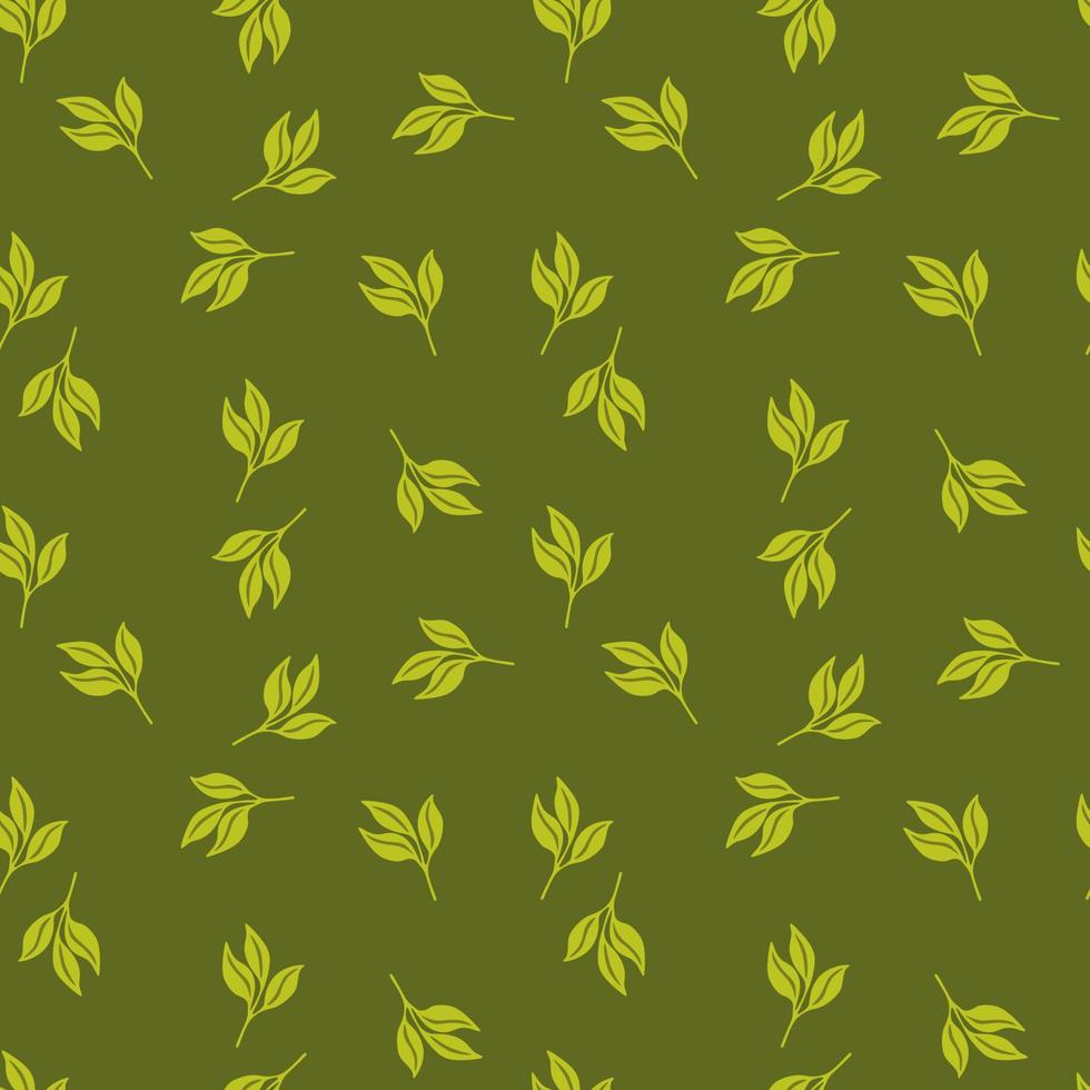 enkel löv sömlös mönster. dekorativ skog blad ändlös tapet. organisk bakgrund. vektor