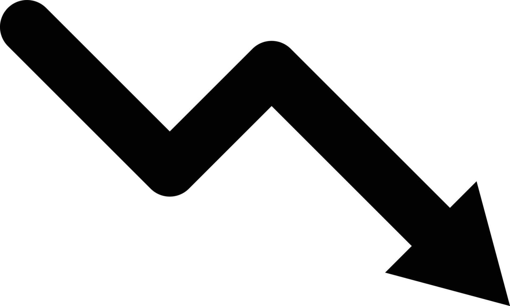 Nieder Trend Symbol Vektor isoliert auf Weiß Hintergrund