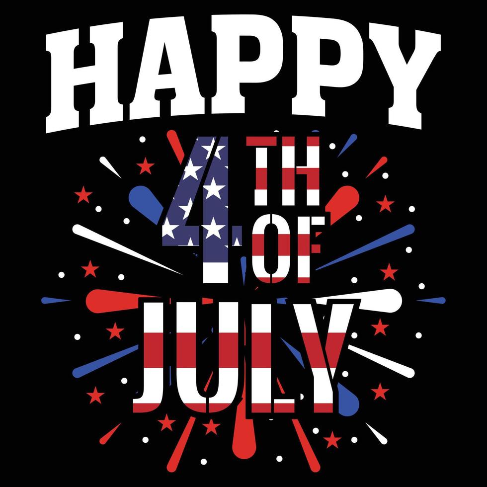 4:e av juli text t skjorta design vektor, Lycklig 4:e av juli t shirts design, 4:e av juli-självständighet dag t skjorta, Amerika 4:e av juli t skjorta design vektor