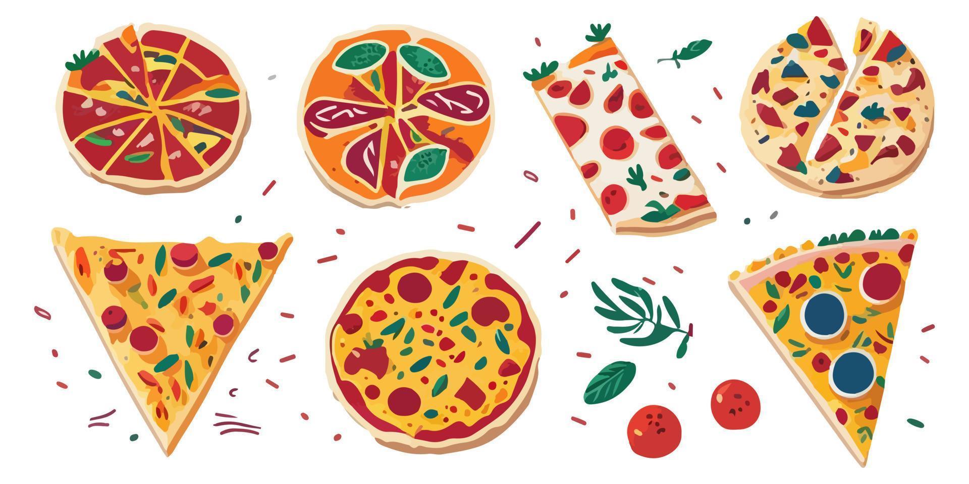 traditionell Pizza Lieferung Roller, eben Vektor Illustration