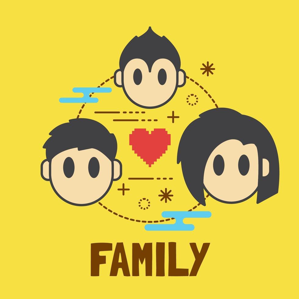 Familienvektor-Karikatur vektor