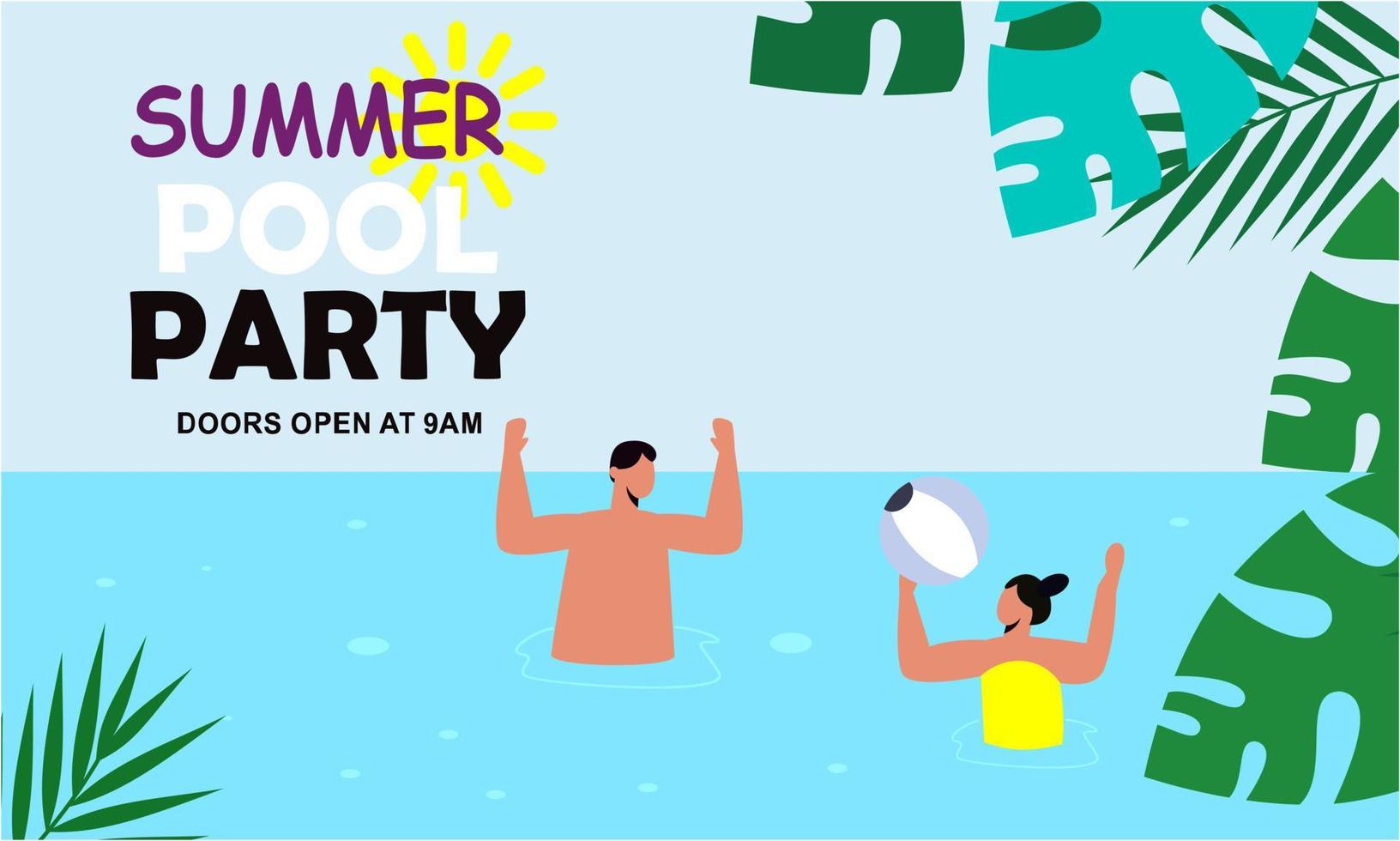 Sommer- Schwimmbad Party Einladung Illustration vektor