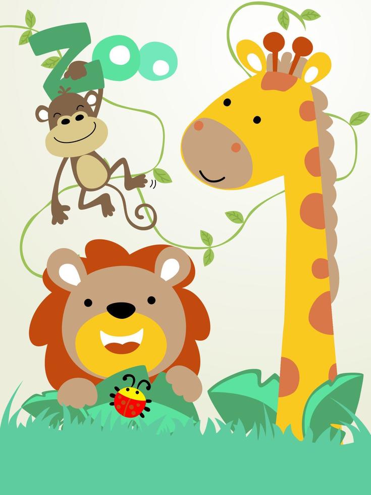 rolig djur tecknad serie i de Zoo vektor