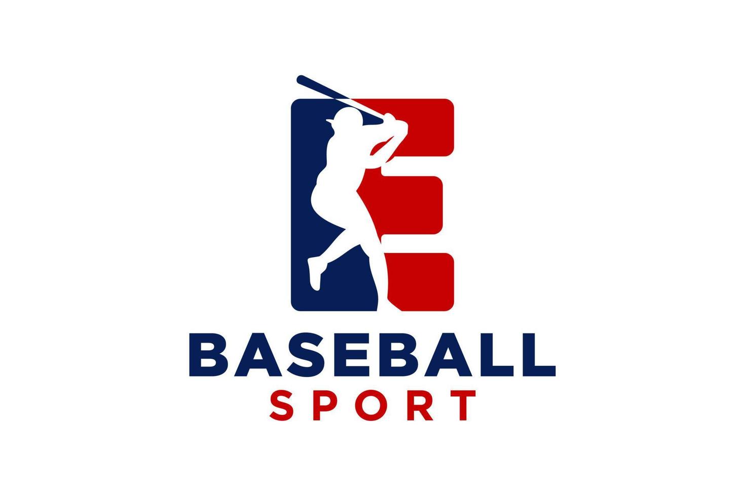 Brief e Baseball Logo Symbol Vektor Vorlage.