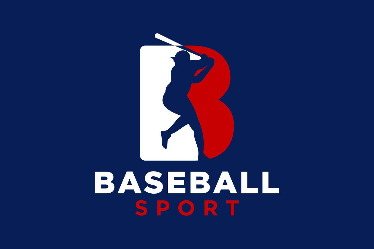 Brief b Baseball Logo Symbol Vektor Vorlage.