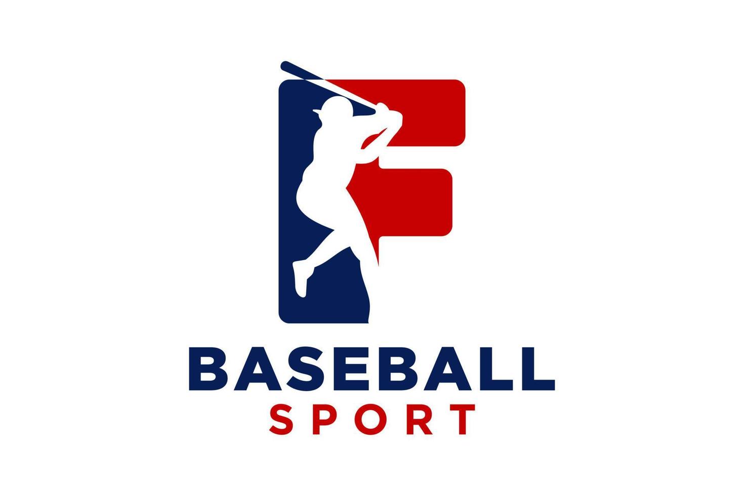 Brief f Baseball Logo Symbol Vektor Vorlage.