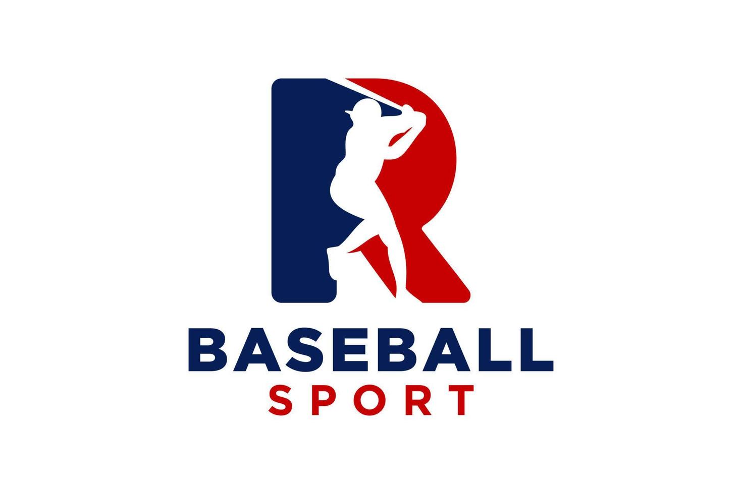 Brief r Baseball Logo Symbol Vektor Vorlage.