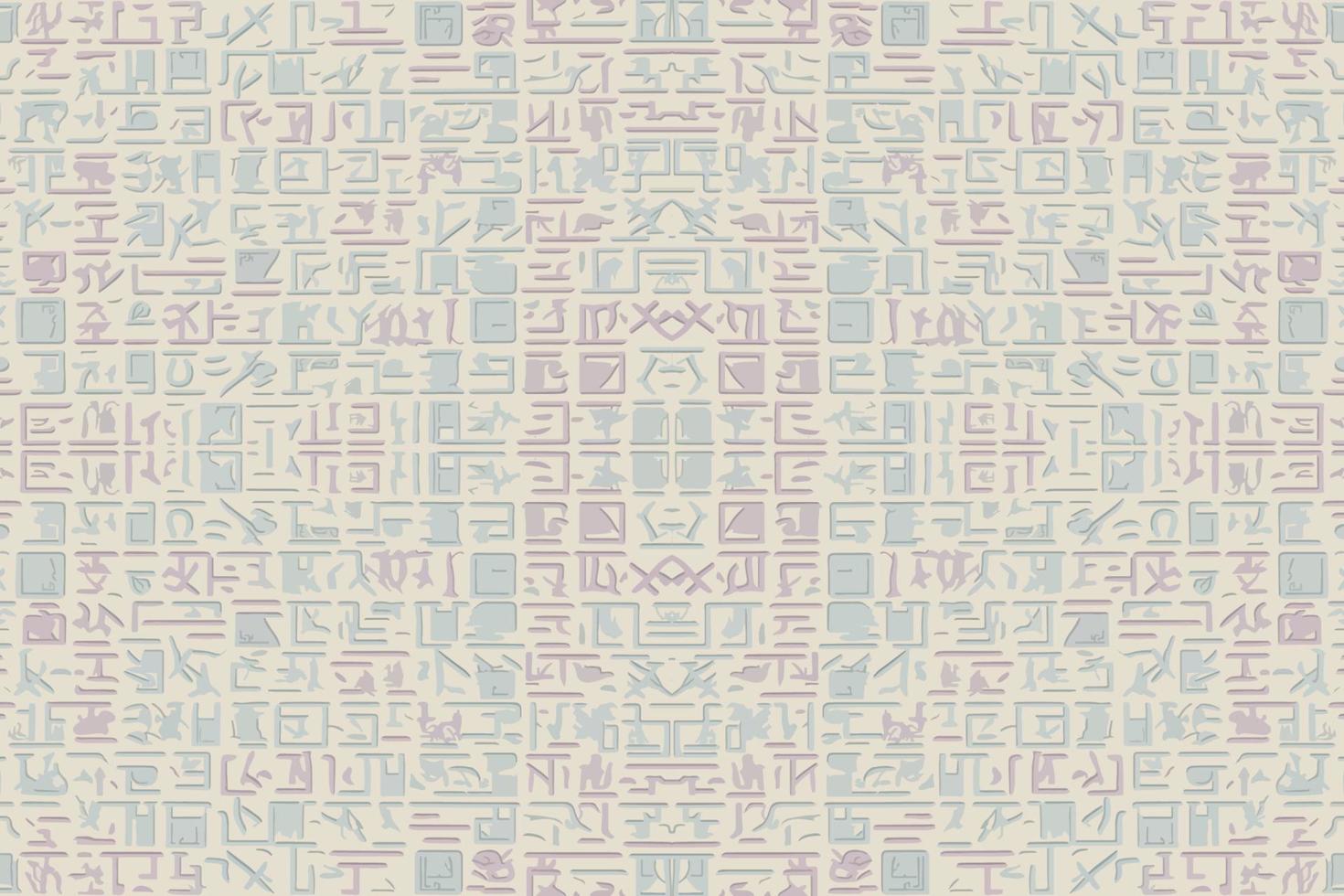 egyptisk hieroglyfer alfabet mönster pastell bakgrund. abstrakt traditionell folk antik stam- etnisk egypten grafisk linje. utsmyckad elegant lyx årgång retro stil för textur textil- tyg bricka. vektor