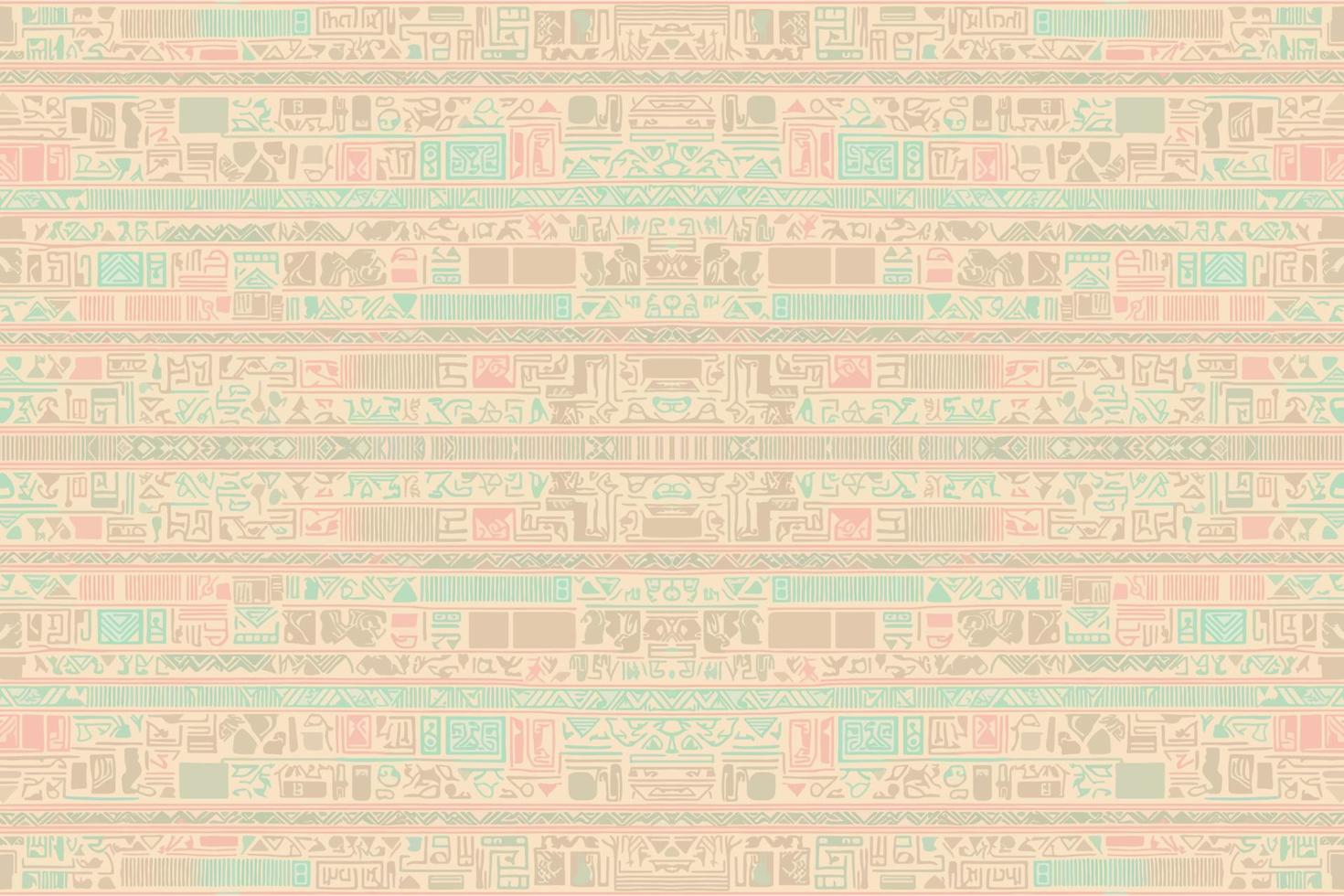 ethnisch Ikat ägyptisch Hieroglyphen Muster Pastell- Farbe. abstrakt traditionell Volk Antiquität Stammes- Grafik Linie aufwendig elegant Luxus Jahrgang retro. Textur Textil- Stoff ethnisch ägyptisch Muster Vektor