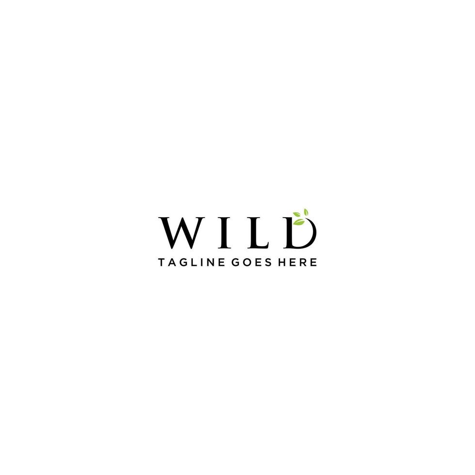 wild und Blatt Logo Zeichen Design vektor