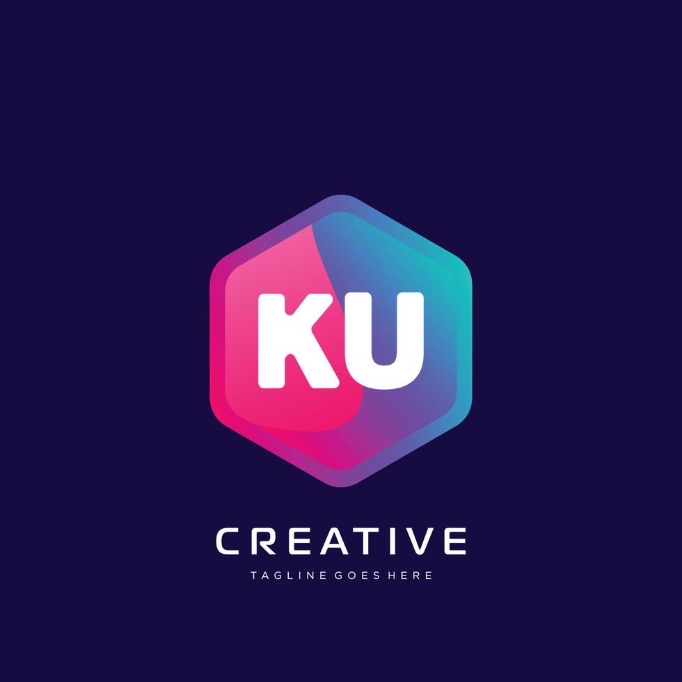 ku Initiale Logo mit bunt Vorlage Vektor. vektor