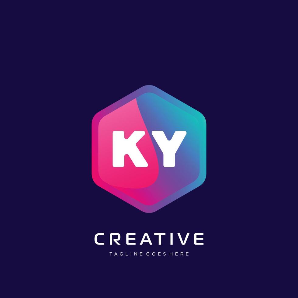 ky Initiale Logo mit bunt Vorlage Vektor. vektor