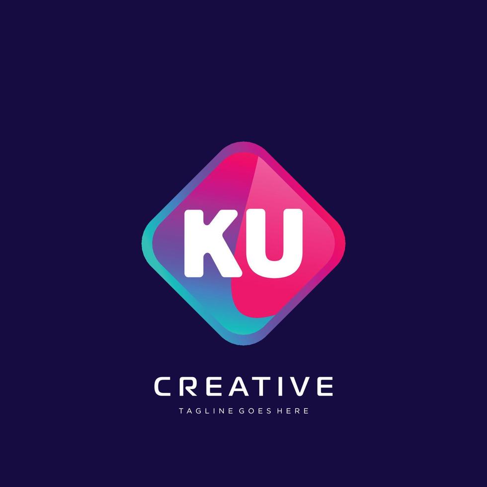 ku Initiale Logo mit bunt Vorlage Vektor. vektor