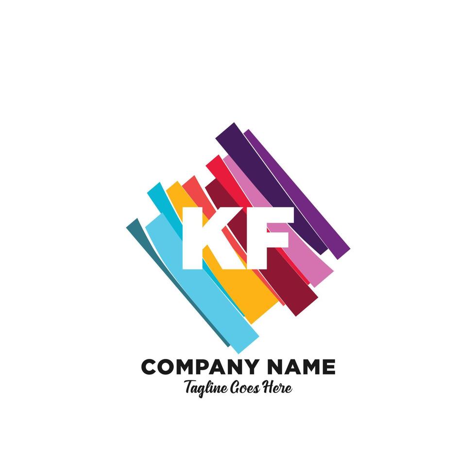 kf Initiale Logo mit bunt Vorlage Vektor