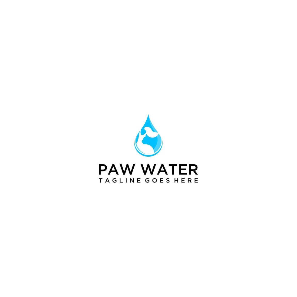 Pfote und Wasser fallen Logo Design Vorlage vektor