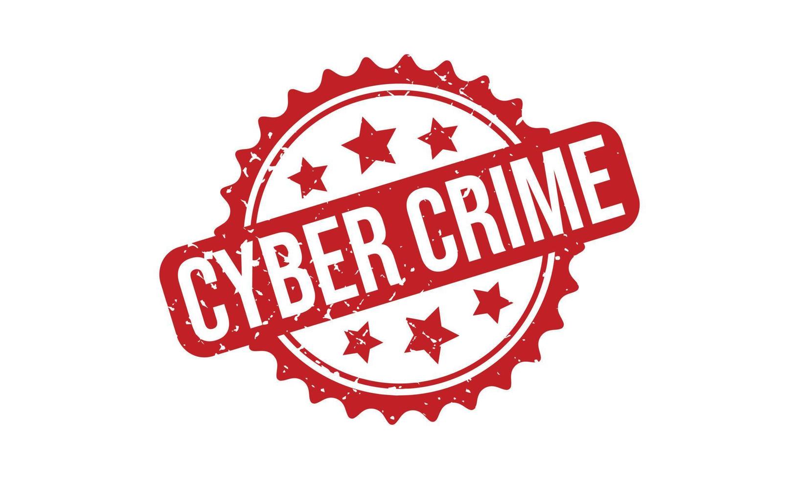 Cyber Verbrechen Gummi Briefmarke. Cyber Verbrechen Gummi Grunge Briefmarke Siegel Vektor Illustration