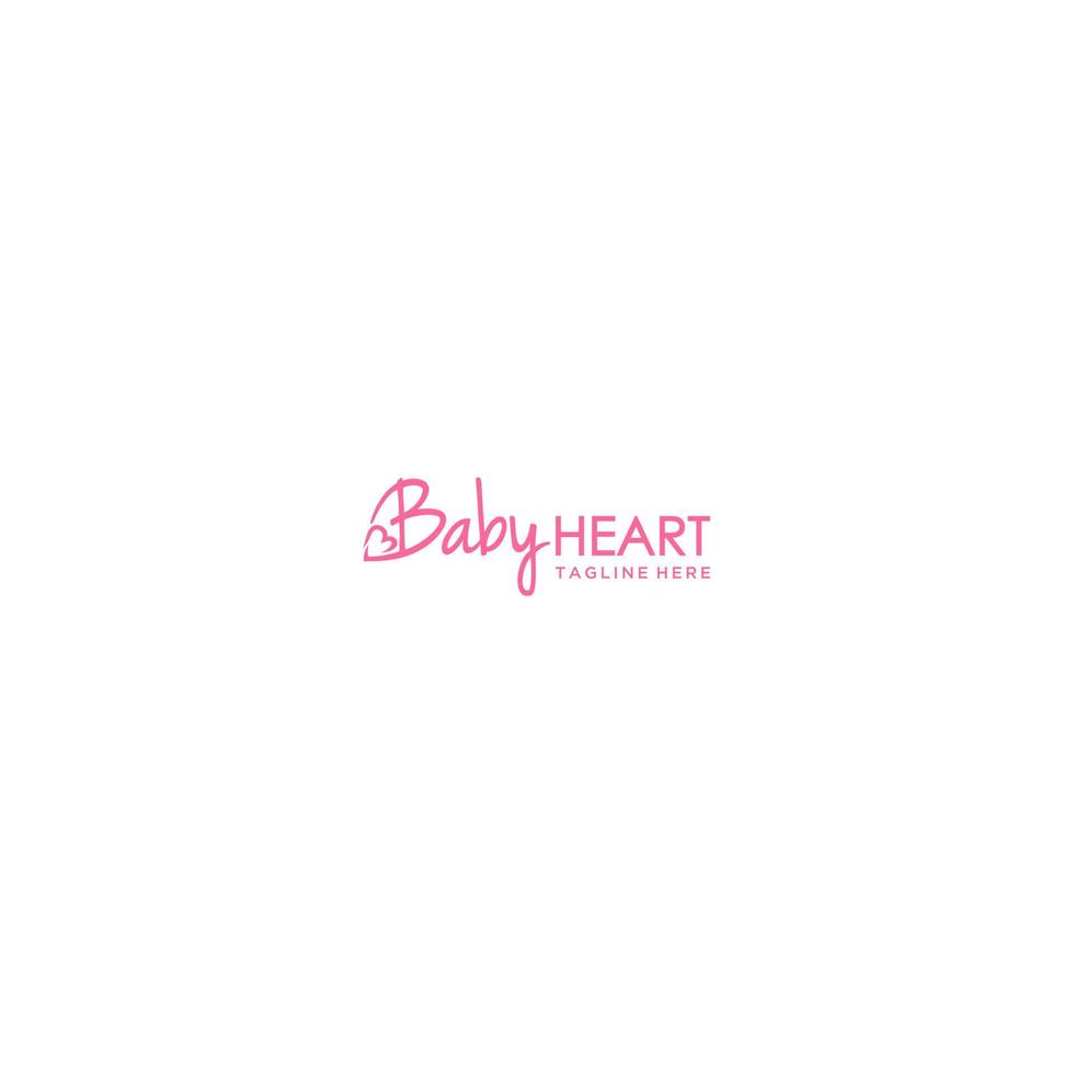 Baby Herz Logo Design Vorlage vektor