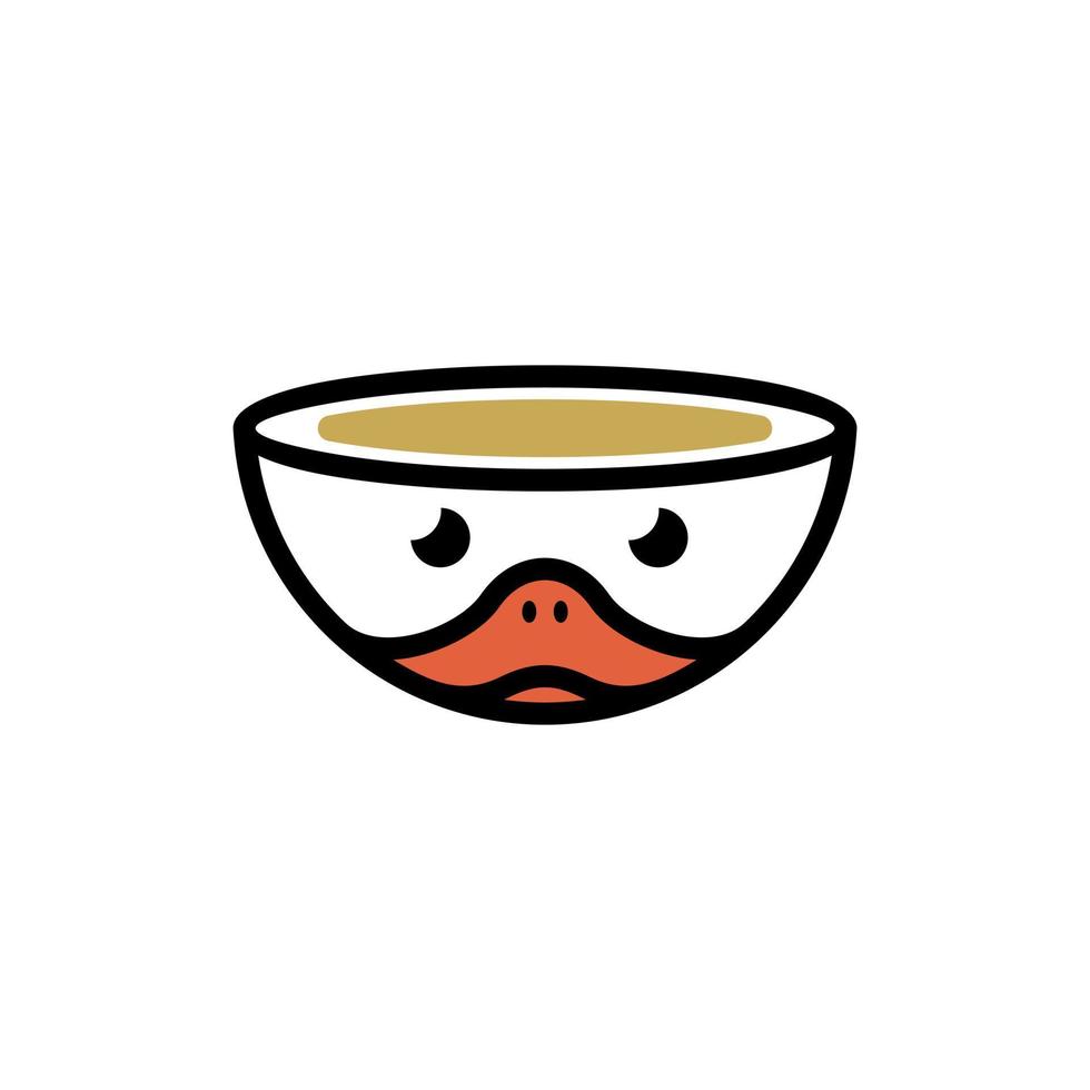 Ente Gesicht mit Schüssel einzigartig kreativ Logo vektor