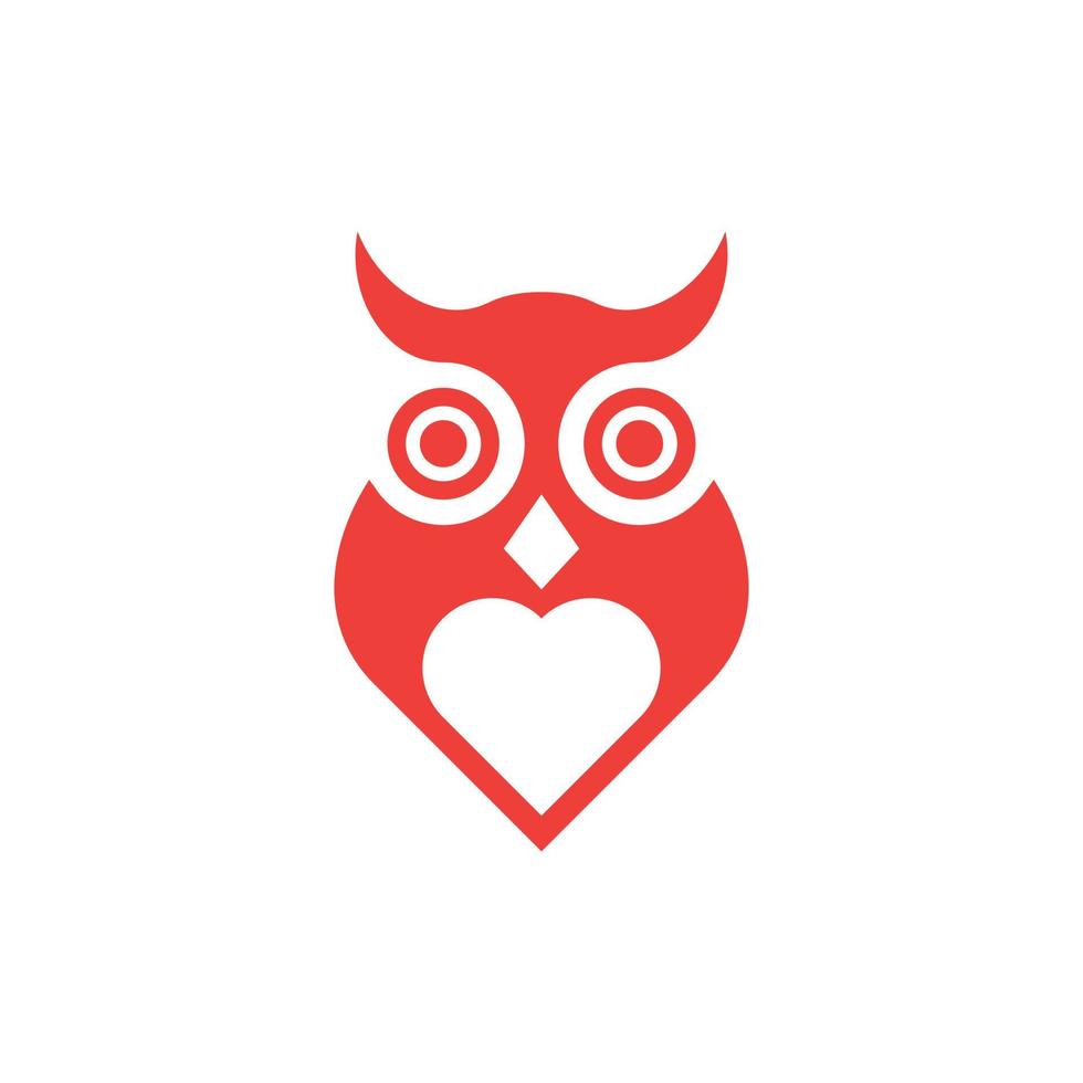 djur- Uggla med kärlek geometrisk modern logotyp vektor