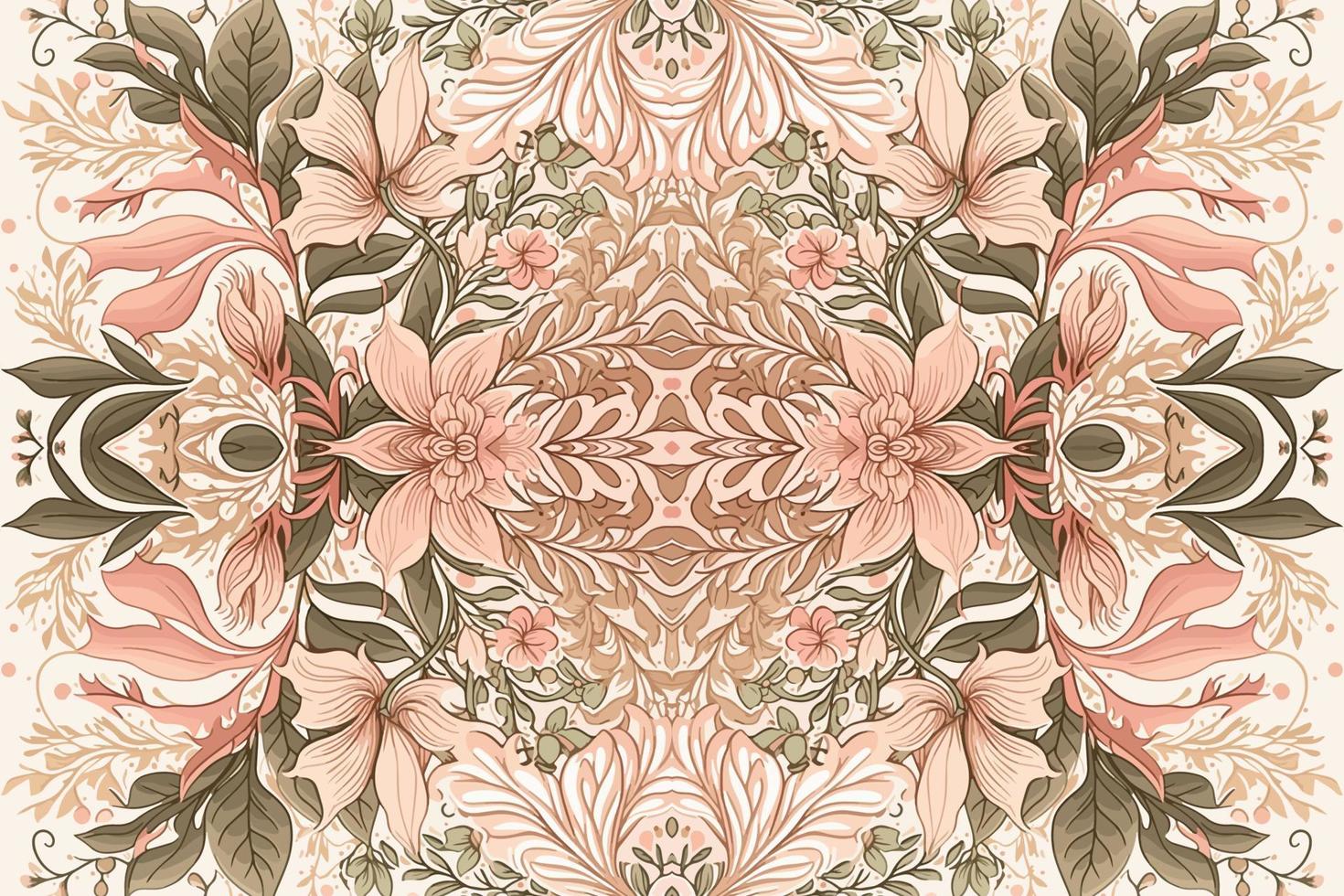 blommig sömlös mönster ljus rosa tona bakgrund. abstrakt grafisk linje modern elegant minimal årgång retro stil. design för tyg textur textil- skriva ut konst bakgrund tapet bricka bakgrund. vektor