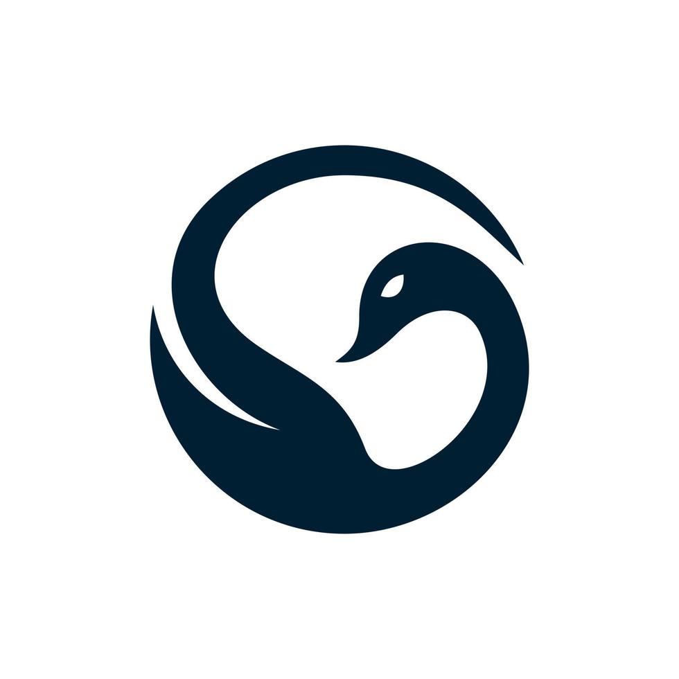 Tier Schwan Kreis einzigartig modern einfach Logo vektor