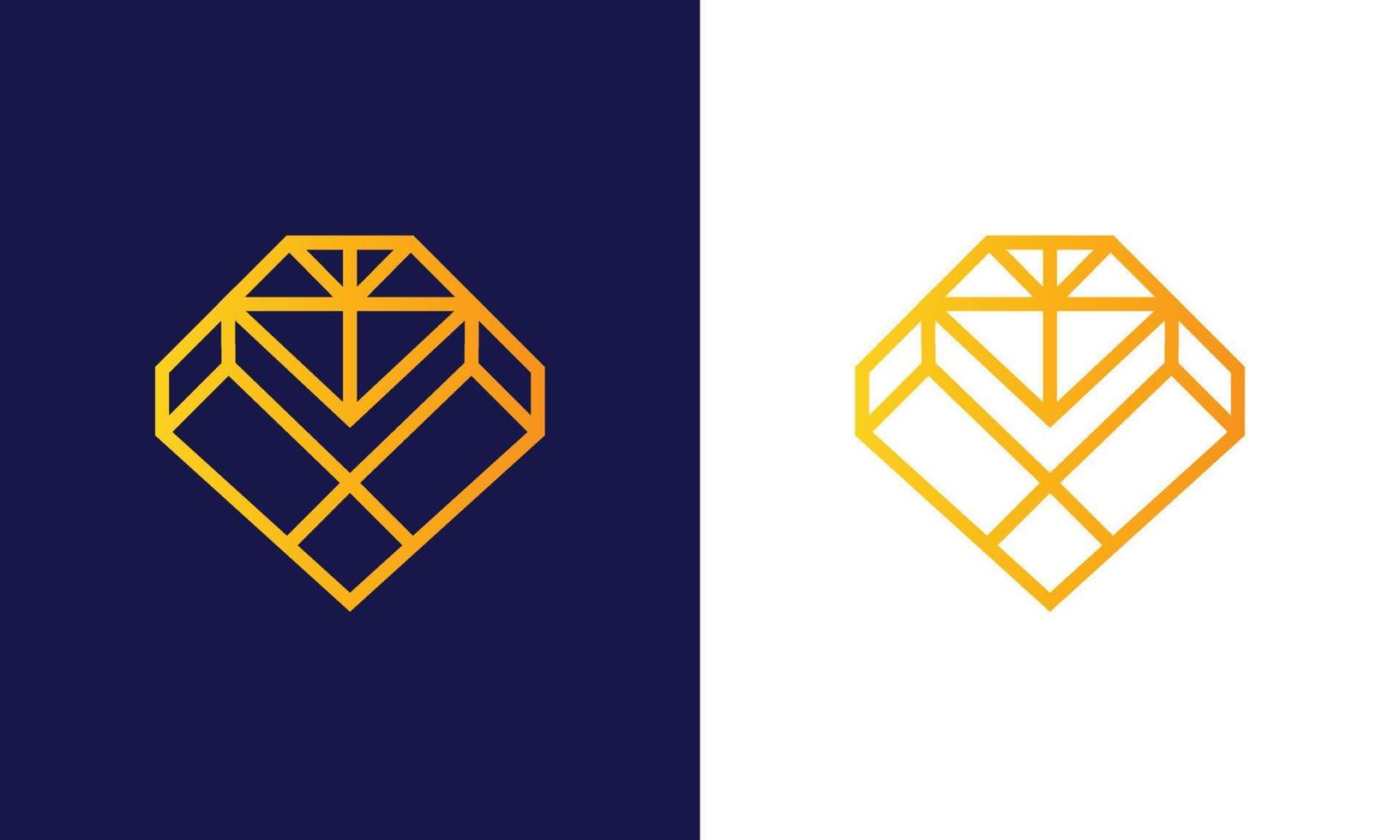 brev v diamant lyx logotyp vektor