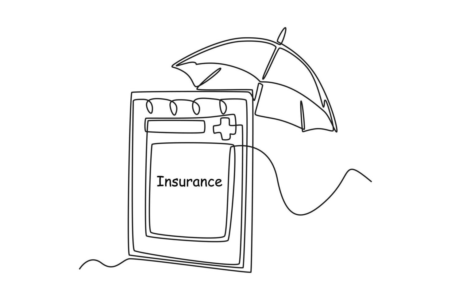 kontinuierlich eine Linie Zeichnung Gesundheit Versicherung Zwischenablage Symbol. Versicherung Konzept Single Linie zeichnet Design Grafik Vektor Illustration