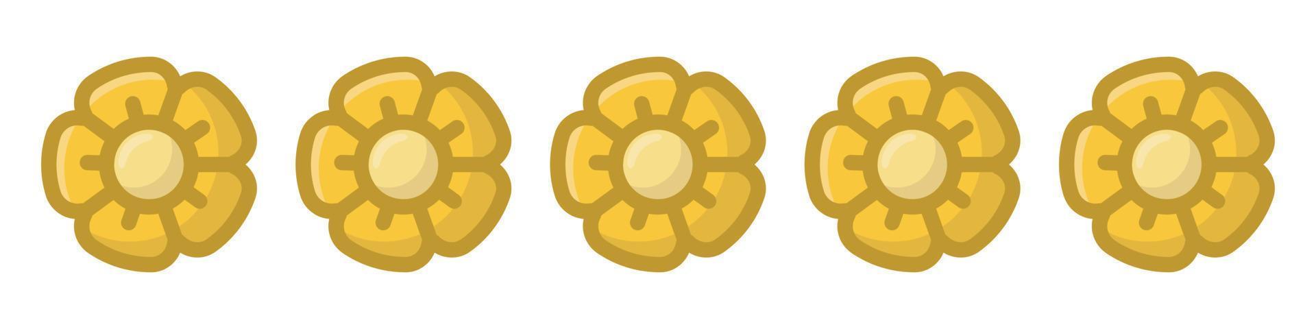 Gold Blume Rang Vektor Symbol auf Weiß Hintergrund