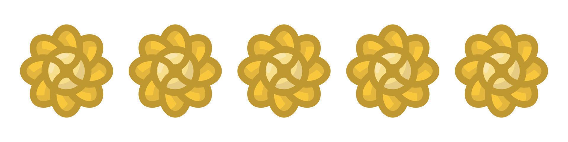 Gold Blume Rang Vektor Symbol auf Weiß Hintergrund