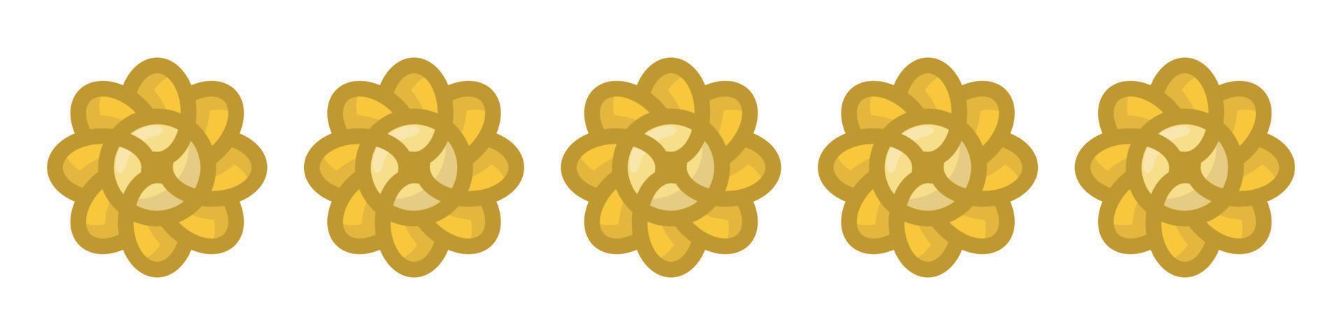 guld blomma rang vektor ikon på vit bakgrunder