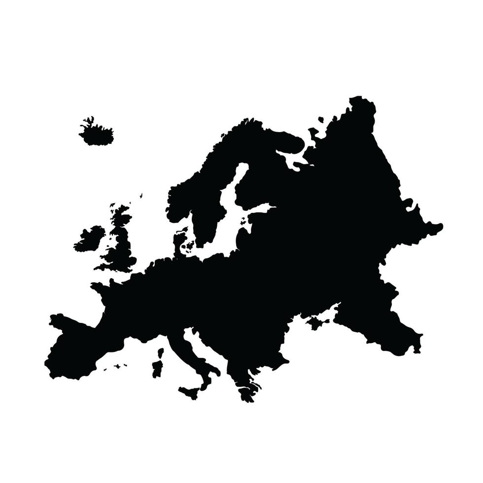 Europa Kontinent Karte. schwarz Karte von Europa. vektor