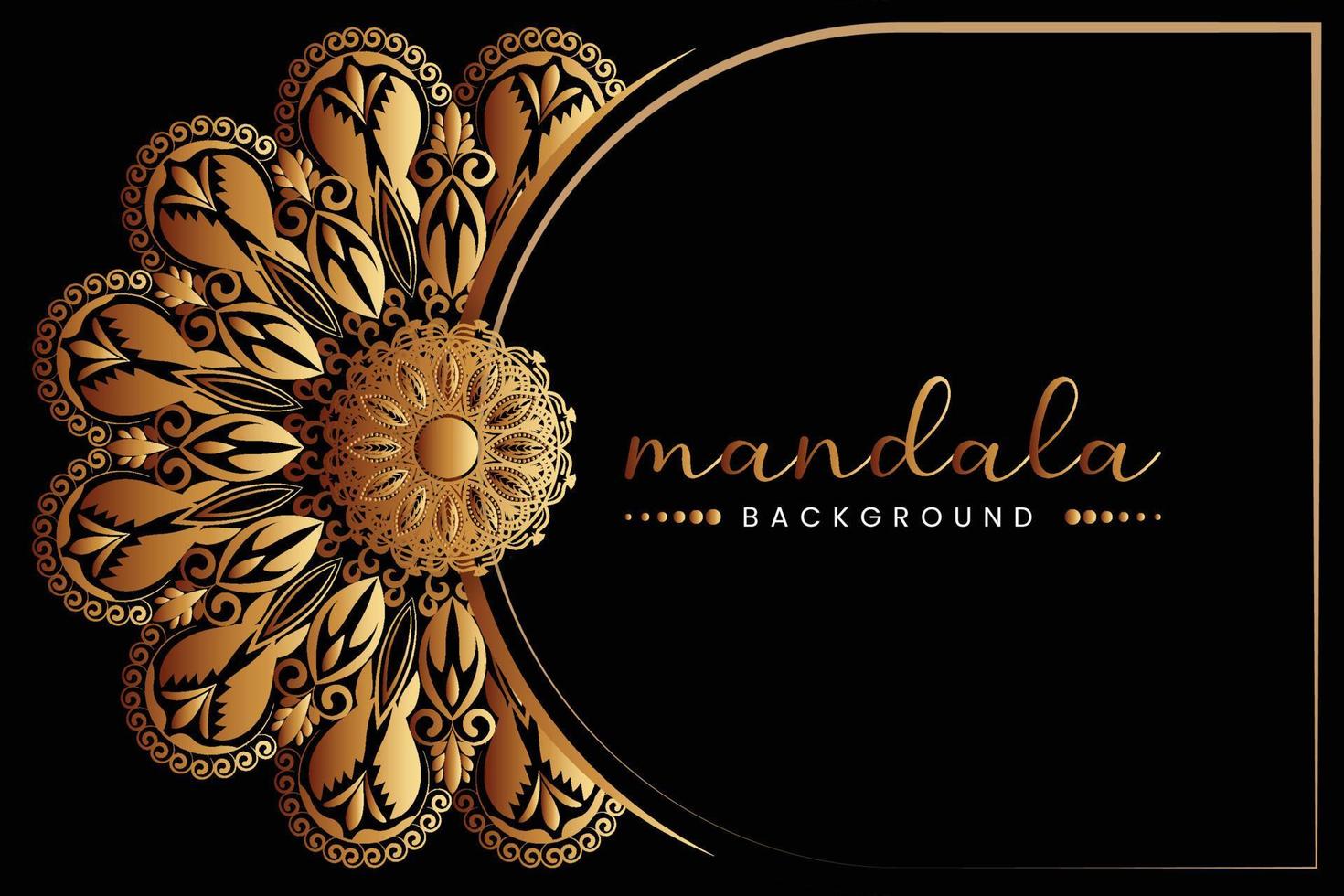 Mandala Design Hintergrund im Gold Farbe Zier Design. vektor