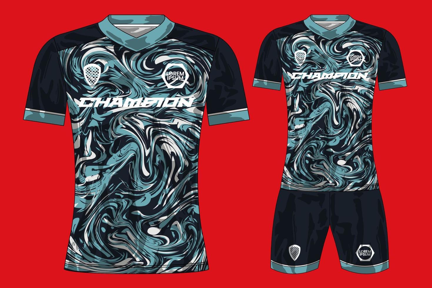 Fußball-Trikot-Sport-T-Shirt-Design-Mockup für Fußballverein vektor