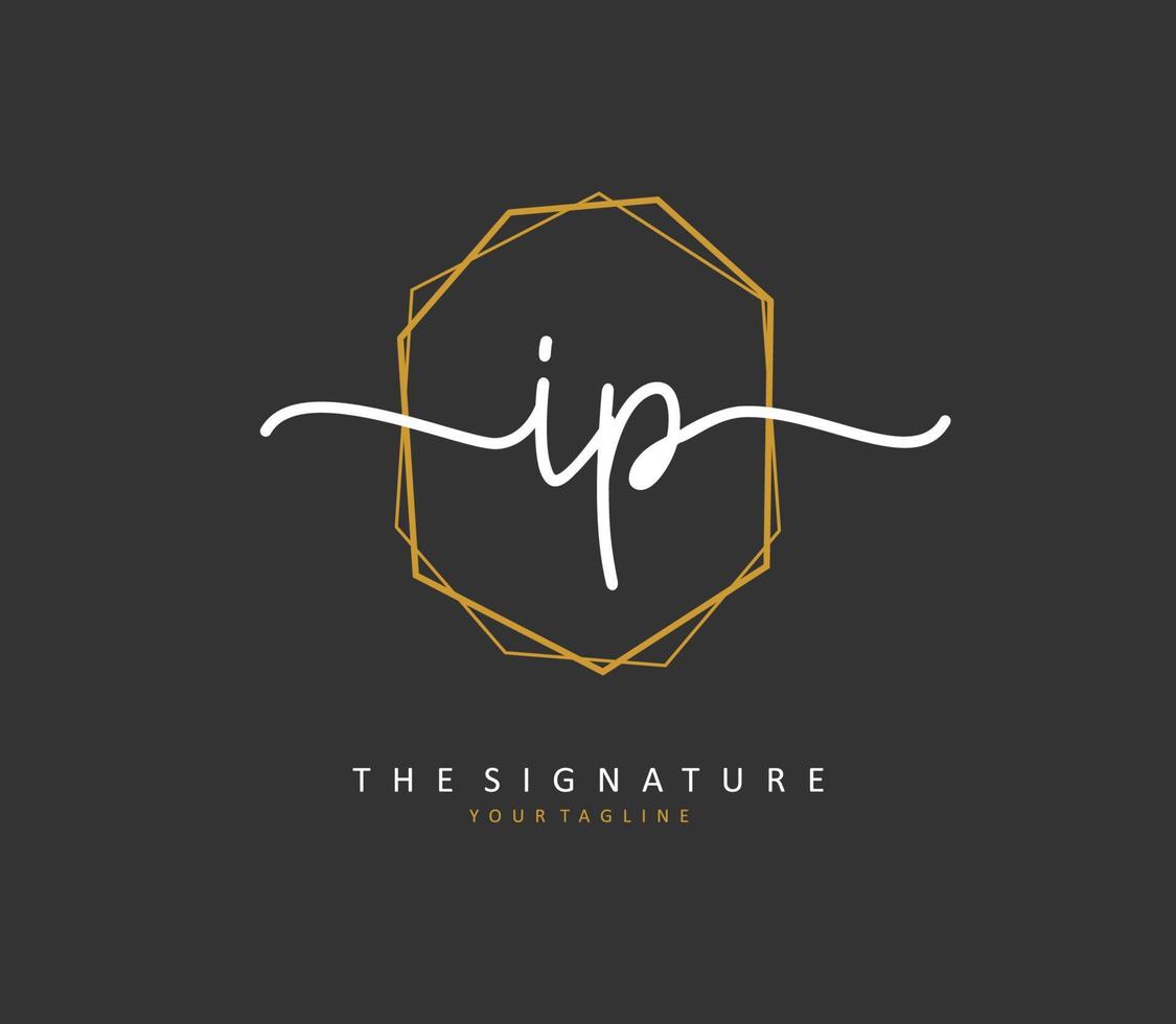 ip Initiale Brief Handschrift und Unterschrift Logo. ein Konzept Handschrift Initiale Logo mit Vorlage Element. vektor