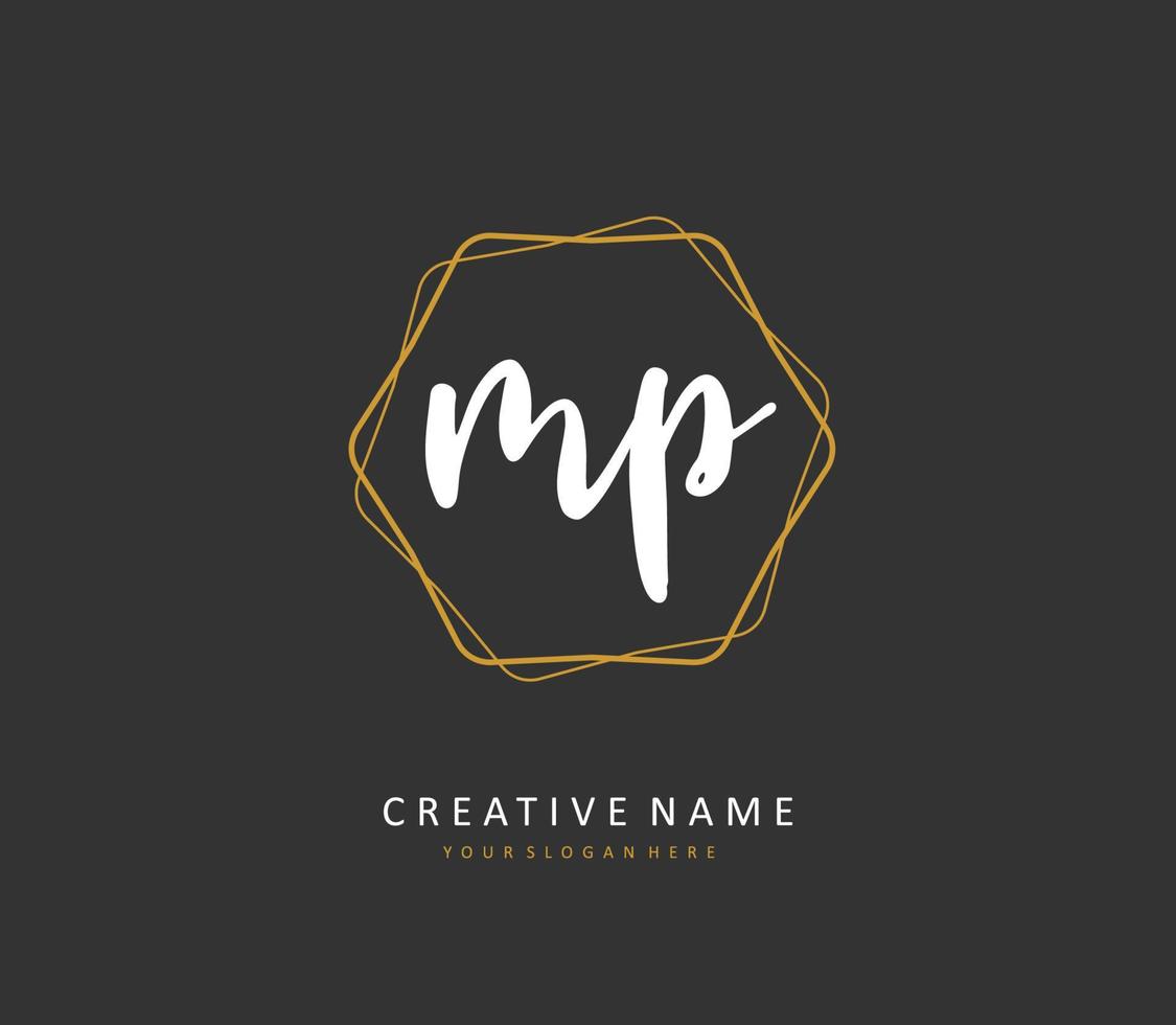 mp Initiale Brief Handschrift und Unterschrift Logo. ein Konzept Handschrift Initiale Logo mit Vorlage Element. vektor