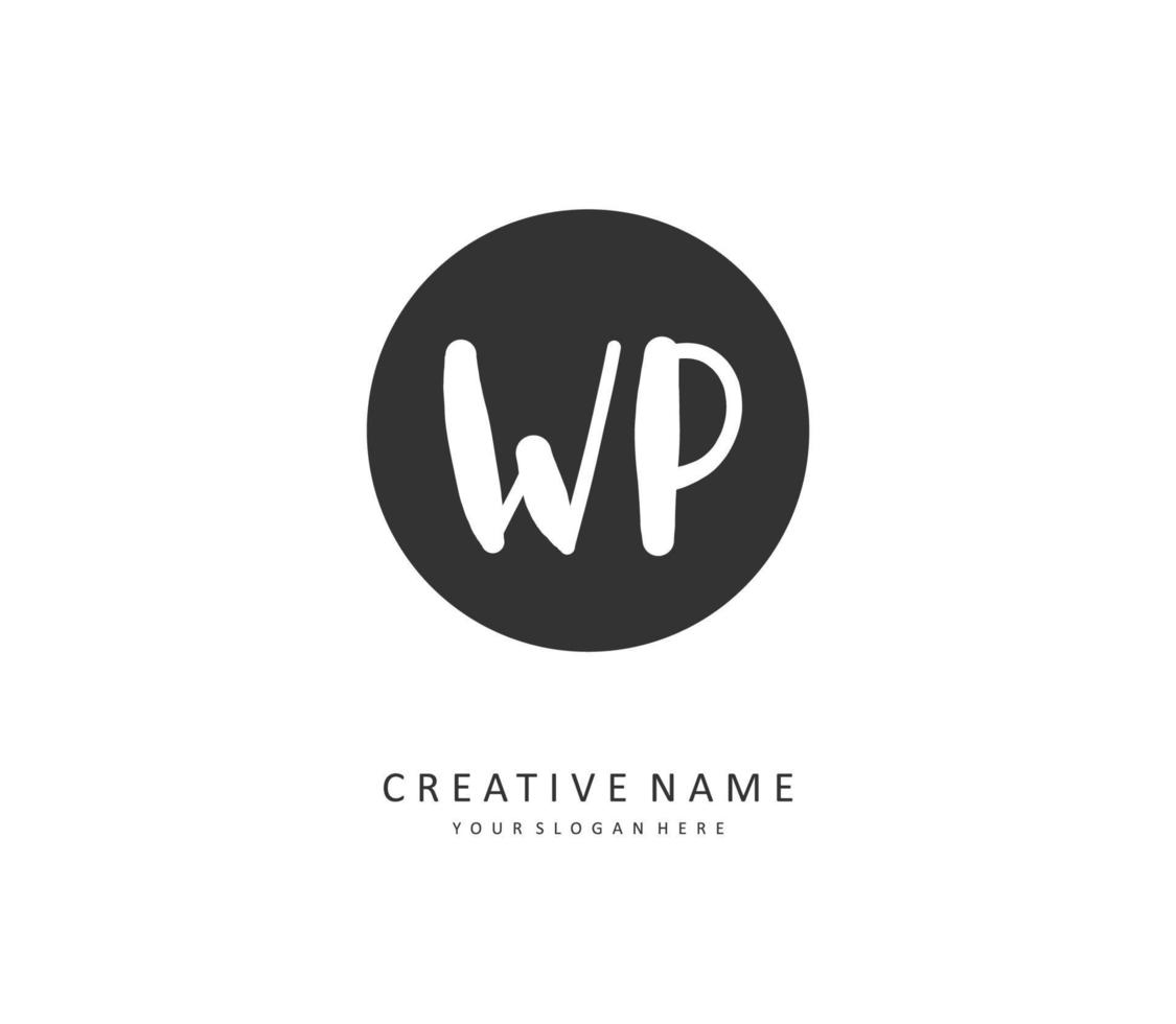 wp Initiale Brief Handschrift und Unterschrift Logo. ein Konzept Handschrift Initiale Logo mit Vorlage Element. vektor