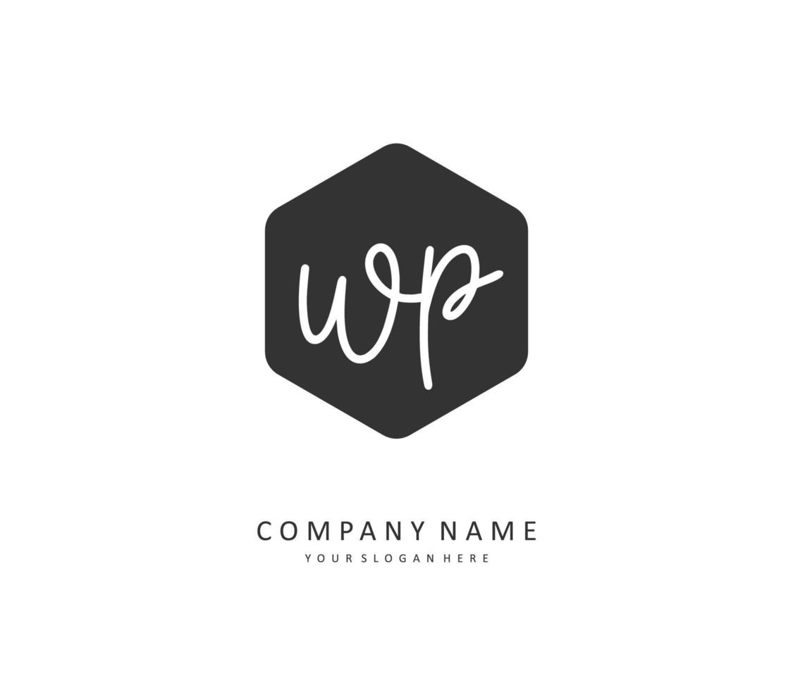 wp Initiale Brief Handschrift und Unterschrift Logo. ein Konzept Handschrift Initiale Logo mit Vorlage Element. vektor