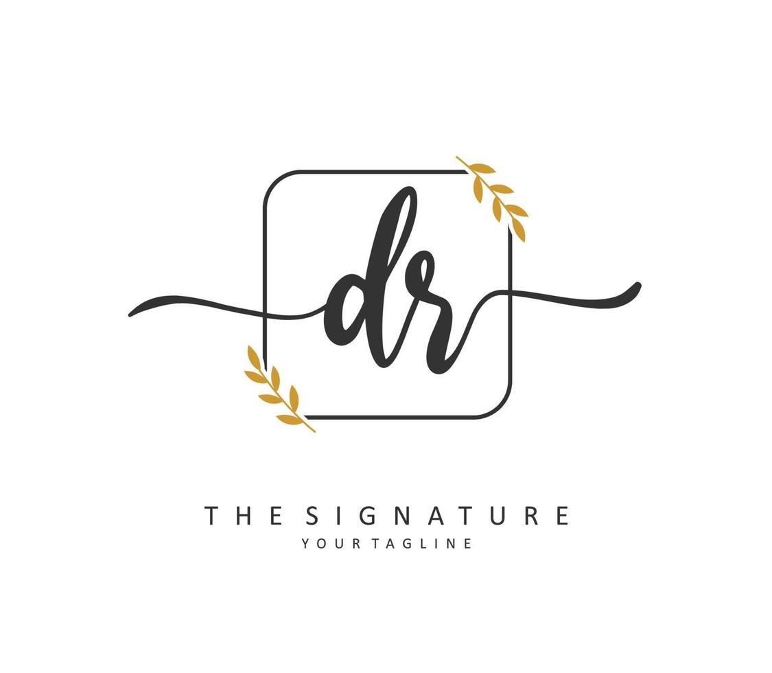 DR Initiale Brief Handschrift und Unterschrift Logo. ein Konzept Handschrift Initiale Logo mit Vorlage Element. vektor