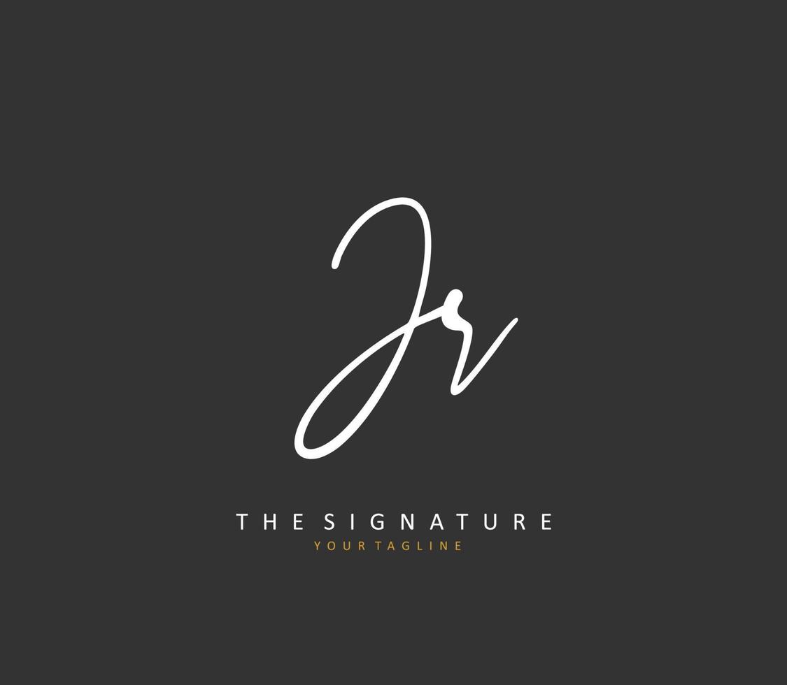 jr första brev handstil och signatur logotyp. en begrepp handstil första logotyp med mall element. vektor
