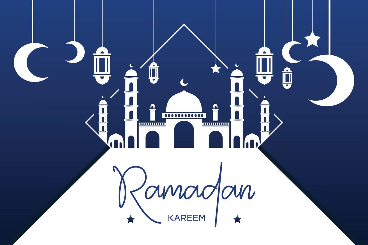 Ramadan kareem Vorlage Design benutzt zum Gruß Karte. Vektor Illustration