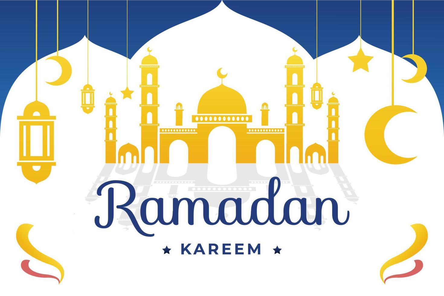 Ramadan kareem Vorlage Design benutzt zum Gruß Karte. Vektor Illustration