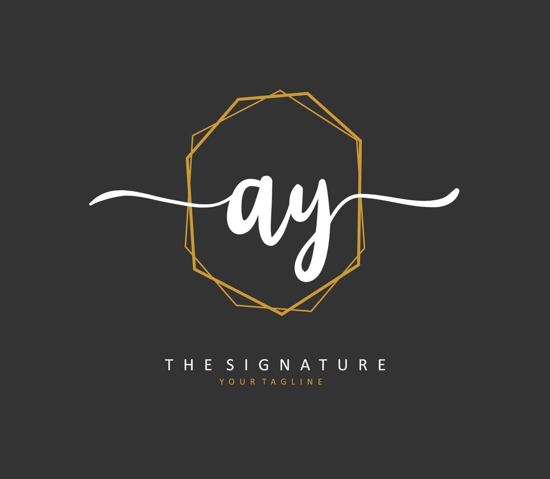 ay Initiale Brief Handschrift und Unterschrift Logo. ein Konzept Handschrift Initiale Logo mit Vorlage Element. vektor