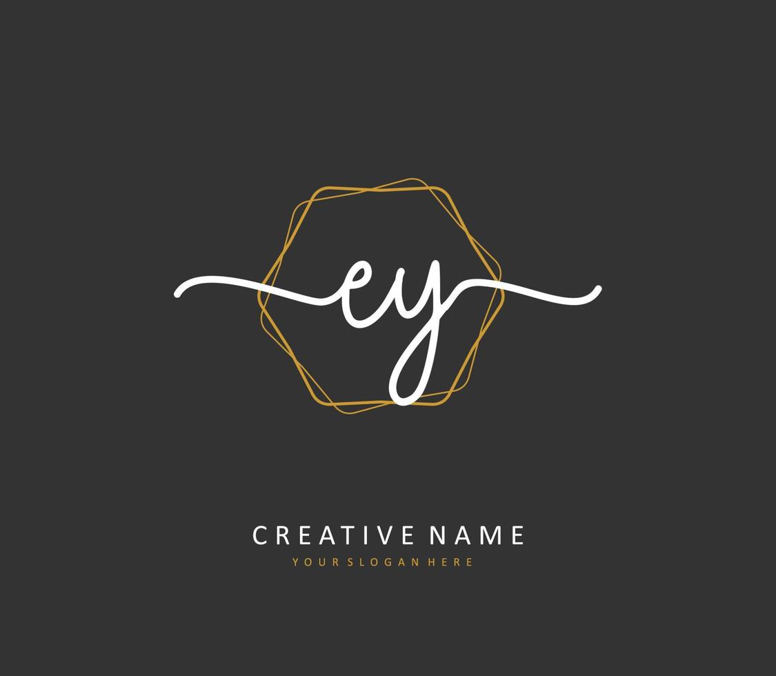 ey Initiale Brief Handschrift und Unterschrift Logo. ein Konzept Handschrift Initiale Logo mit Vorlage Element. vektor