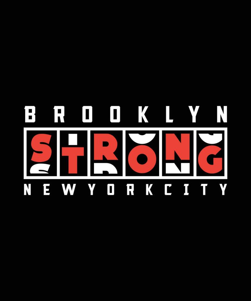 brooklyn stark ny york stad. t-shirt design. skriva ut mall. typografi vektor illustration.