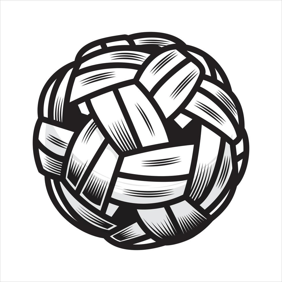 sepak takraw Ball Linie Kunst Vektor Illustration.