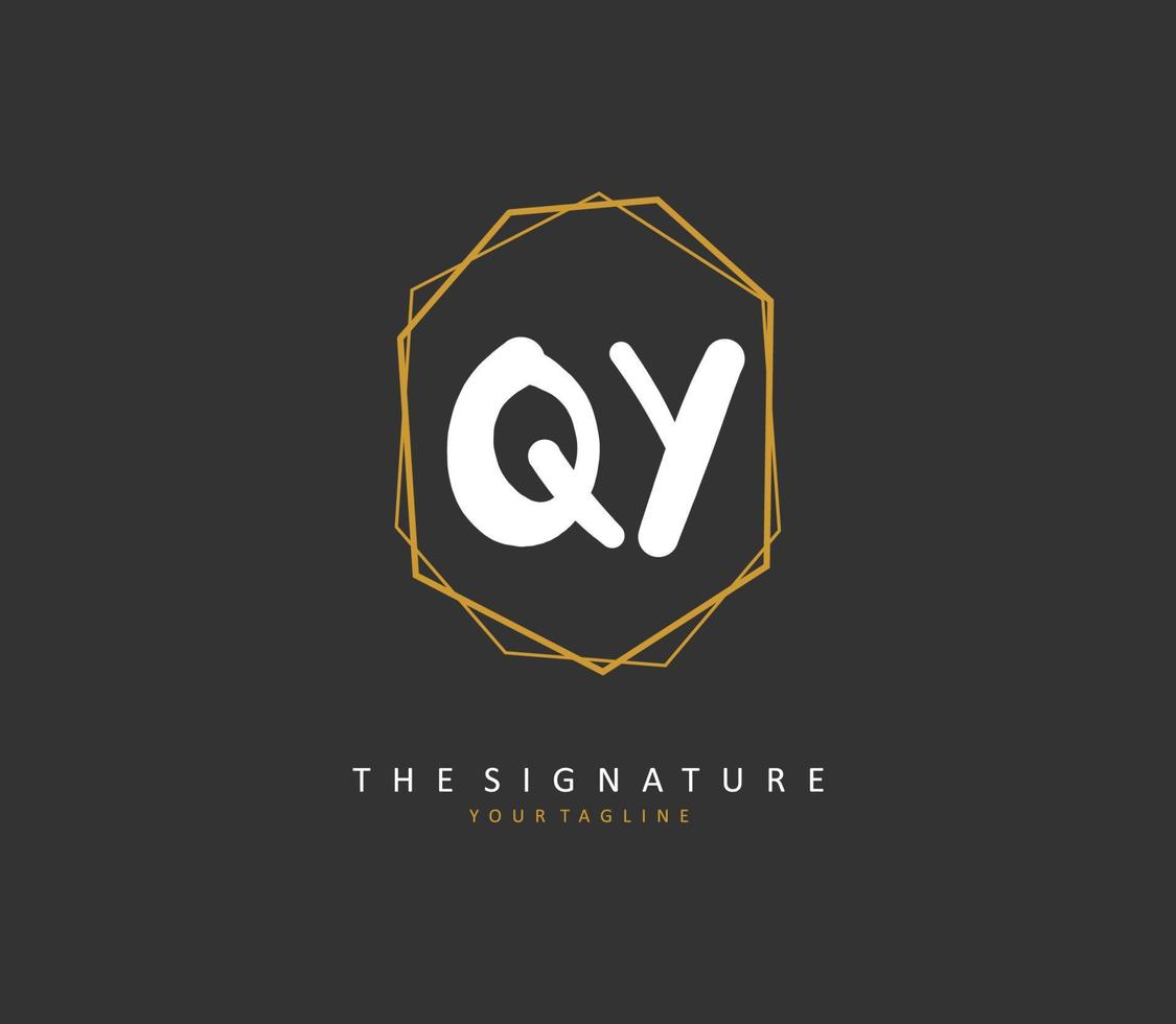 qy Initiale Brief Handschrift und Unterschrift Logo. ein Konzept Handschrift Initiale Logo mit Vorlage Element. vektor