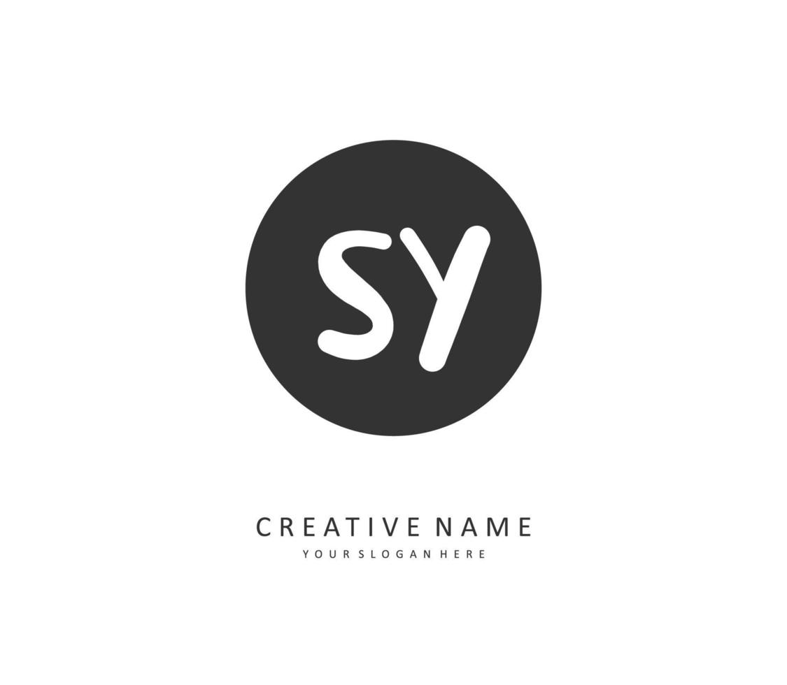 sy Initiale Brief Handschrift und Unterschrift Logo. ein Konzept Handschrift Initiale Logo mit Vorlage Element. vektor